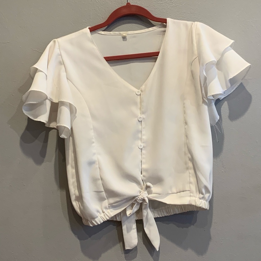 White Ruffled Blouse